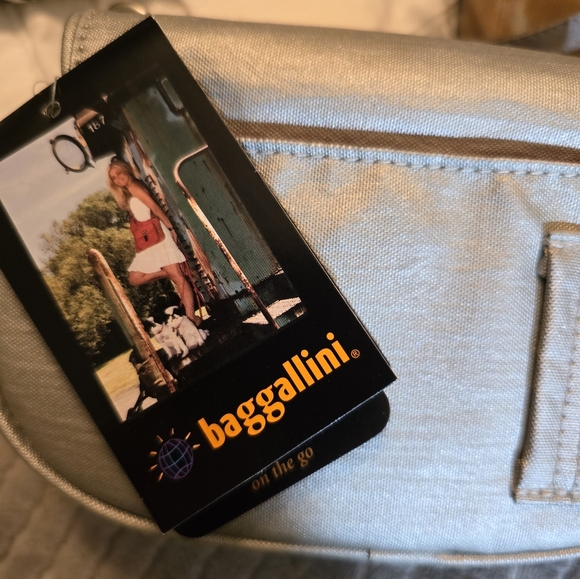 Baggallini Metallic Silver On The Go Crossbody Bag NWT - Picture 6 of 7